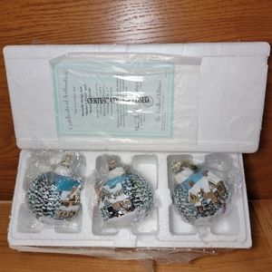 2002 Bradford Editions “Illuminated Holidays” Heirloom Glass Ornaments
